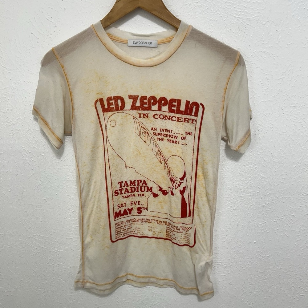 Daydreamer Led Zeppelin Tampa Stadium Weekend Graphic Crewneck Tee Size XS